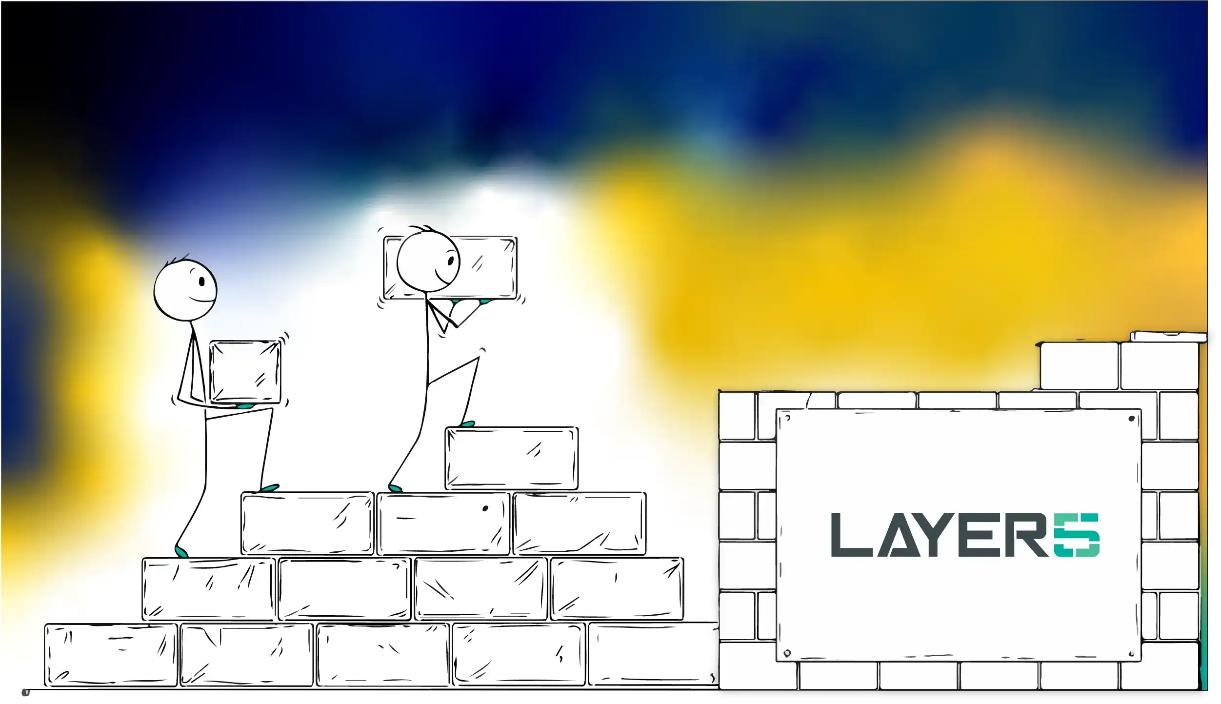 Five holding Layer5 banner